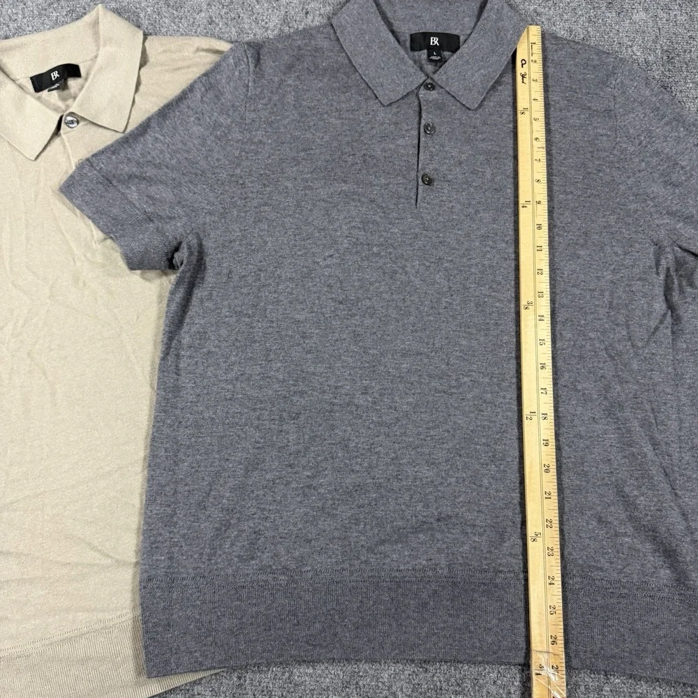 Banana Republic Cashmere Silk Polo Shirt Mens Large Bundle Lot Of 2 Luxury Knit